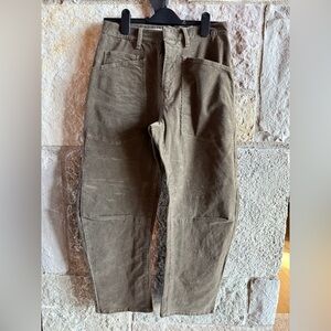 Nili Lotan Olive-Brown Corduroy Pants